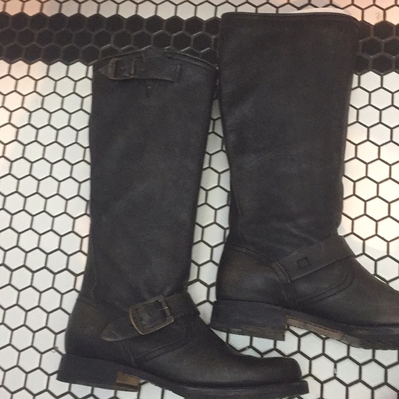 Frye Veronica slouch boot in antique black - Picture 4 of 8